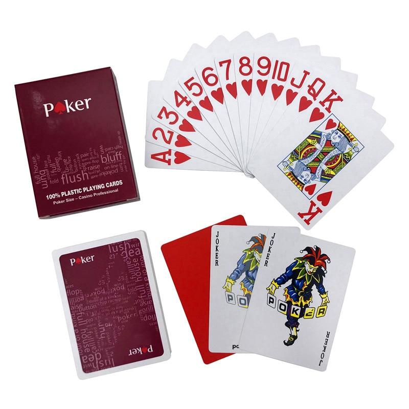 Accessoires poker Cartes de poker 2 Rouges Cartes de poker en plastique