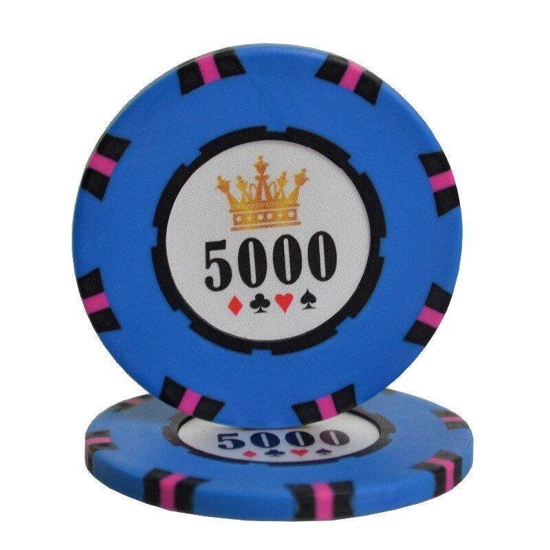 Accessoires poker 0 Jeton bleu 5 000 Jeton de poker en argile