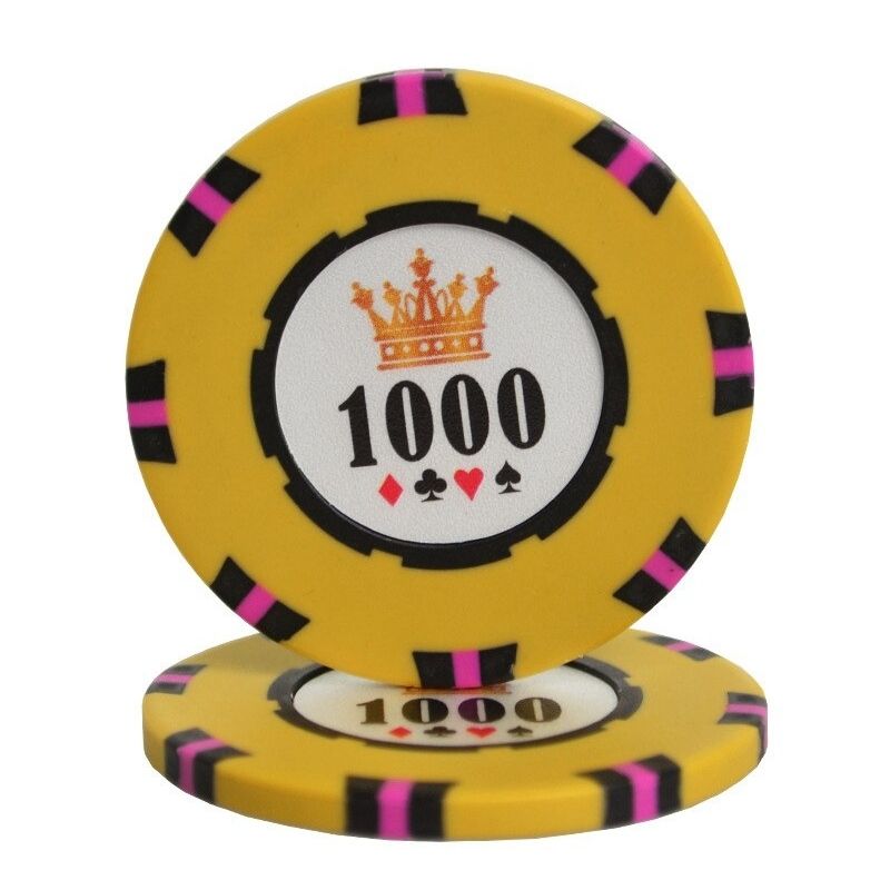 Accessoires poker 0 Jeton jaune 1 000 Jeton de poker en argile