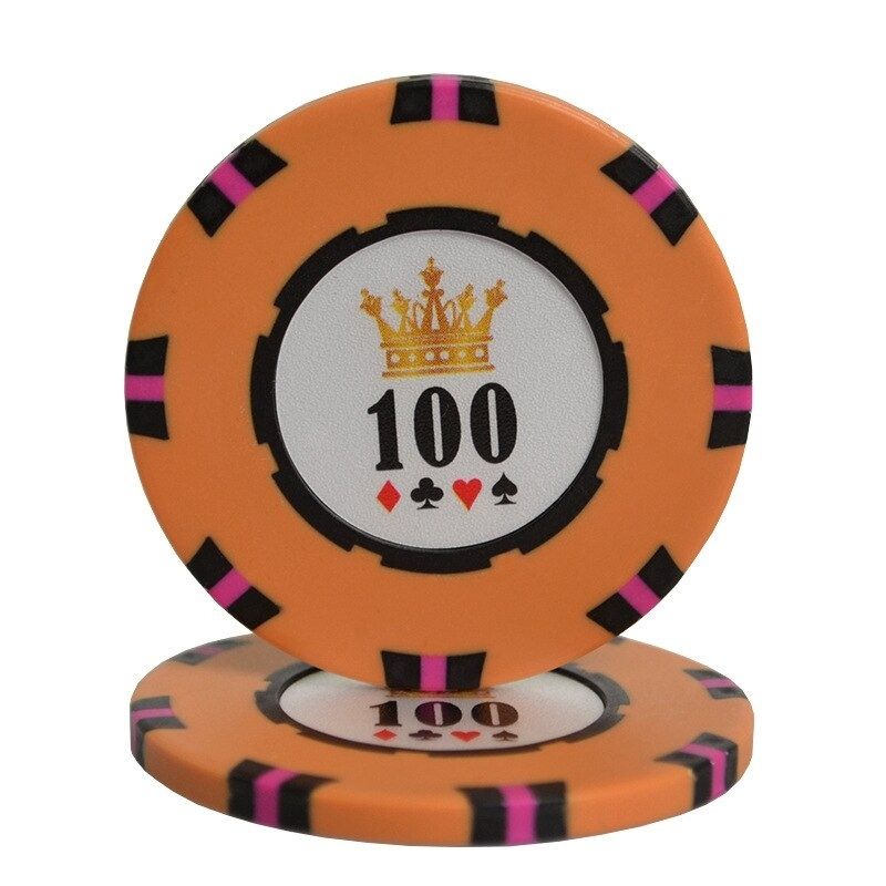 Accessoires poker 0 Jeton orange 100 Jeton de poker en argile