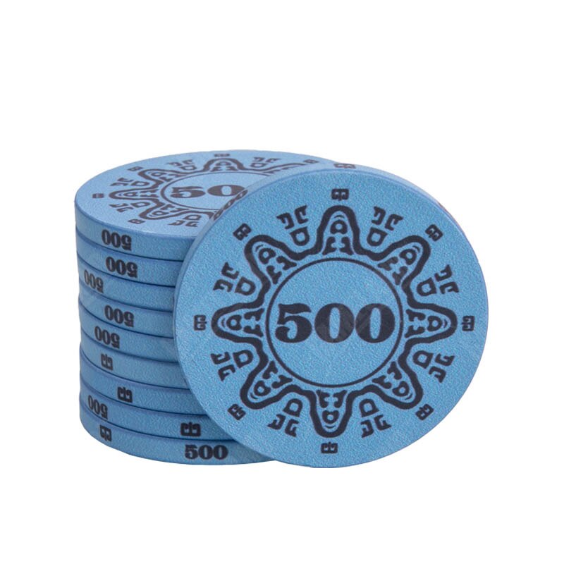 Accessoires poker 0 Jeton bleu ciel 500 Jetons de poker avec valeurs