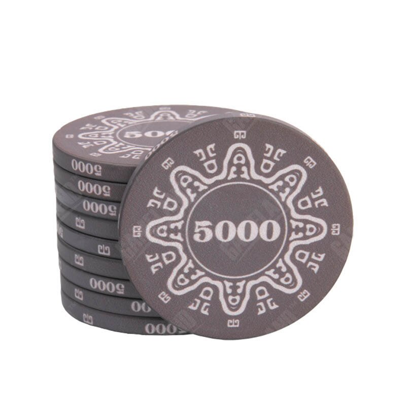 Accessoires poker 0 Jeton gris 5 000 Jetons de poker avec valeurs