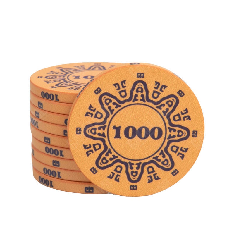 Accessoires poker 0 Jeton jaune 1 000 Jetons de poker avec valeurs