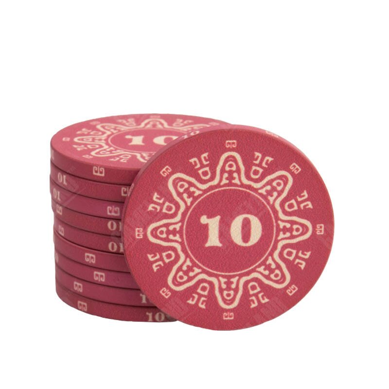 Accessoires poker 0 Jeton rouge 10 Jetons de poker avec valeurs