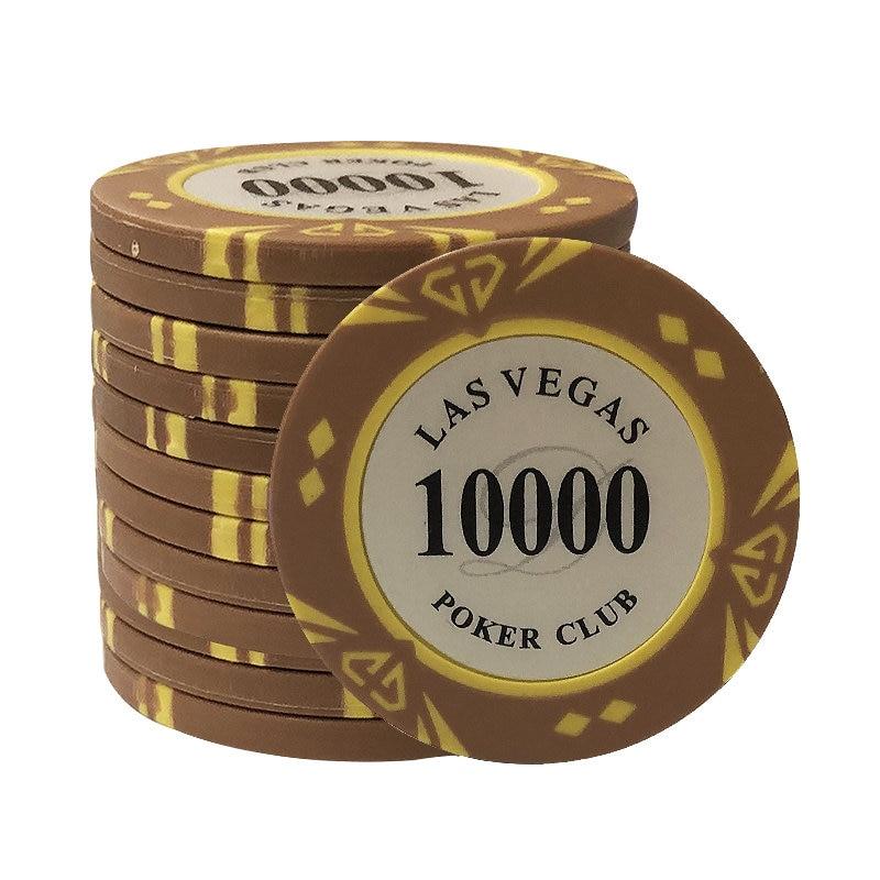 Accessoires poker 0 1O jetons Las Vegas marron Jetons de poker avec valeurs Las Vegas