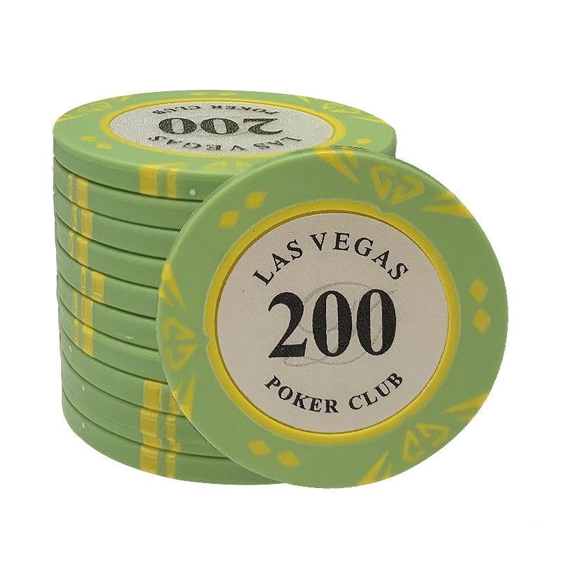 Accessoires poker 0 1O jetons Las Vegas vert pale Jetons de poker avec valeurs Las Vegas