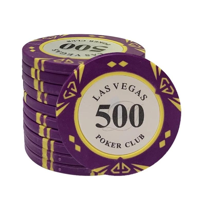 Accessoires poker 0 1O jetons Las Vegas violet Jetons de poker avec valeurs Las Vegas