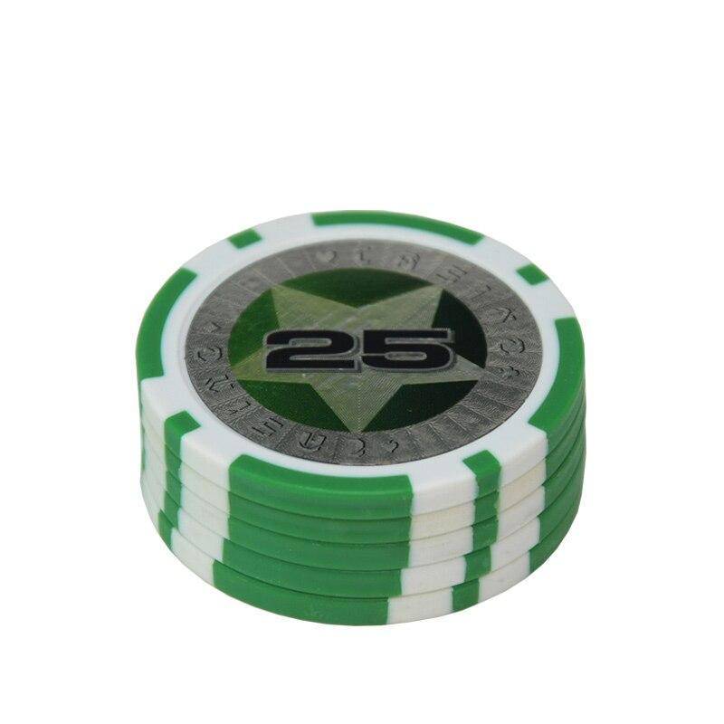 Accessoires poker 0 5 jetons Stars vert pastel Jetons de poker brillants