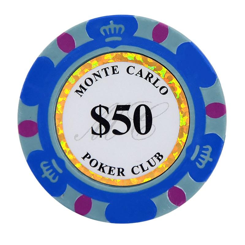 Accessoires poker 0 25 jetons de poker Monte Carlo bleu Jetons de poker cash game