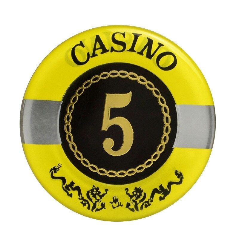 Accessoires poker 0 100 jetons jaune 5 Jetons de poker Casino