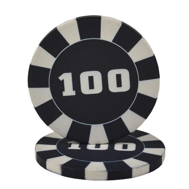 Accessoires poker 0 Jeton noir 100 Jetons de poker en céramique
