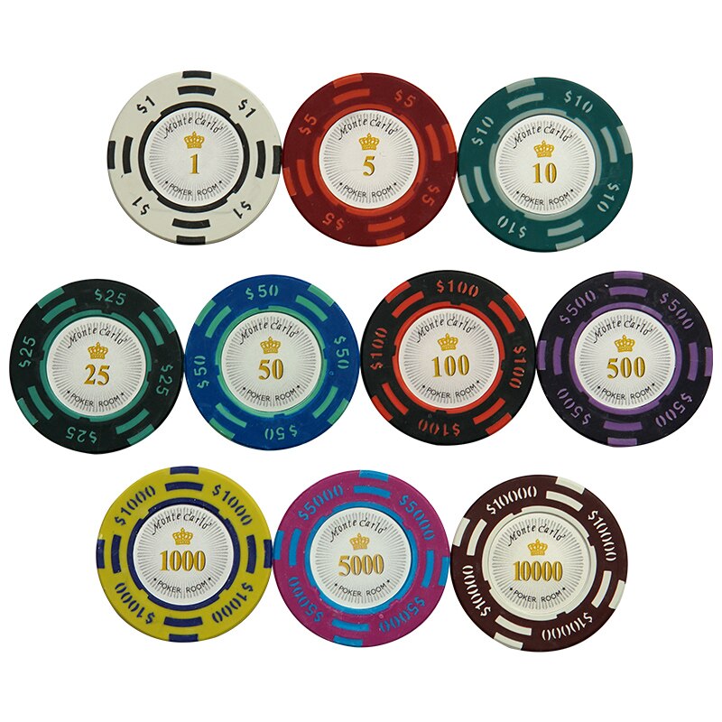 Accessoires poker 0 Jetons de poker Monte Carlo avec valeurs