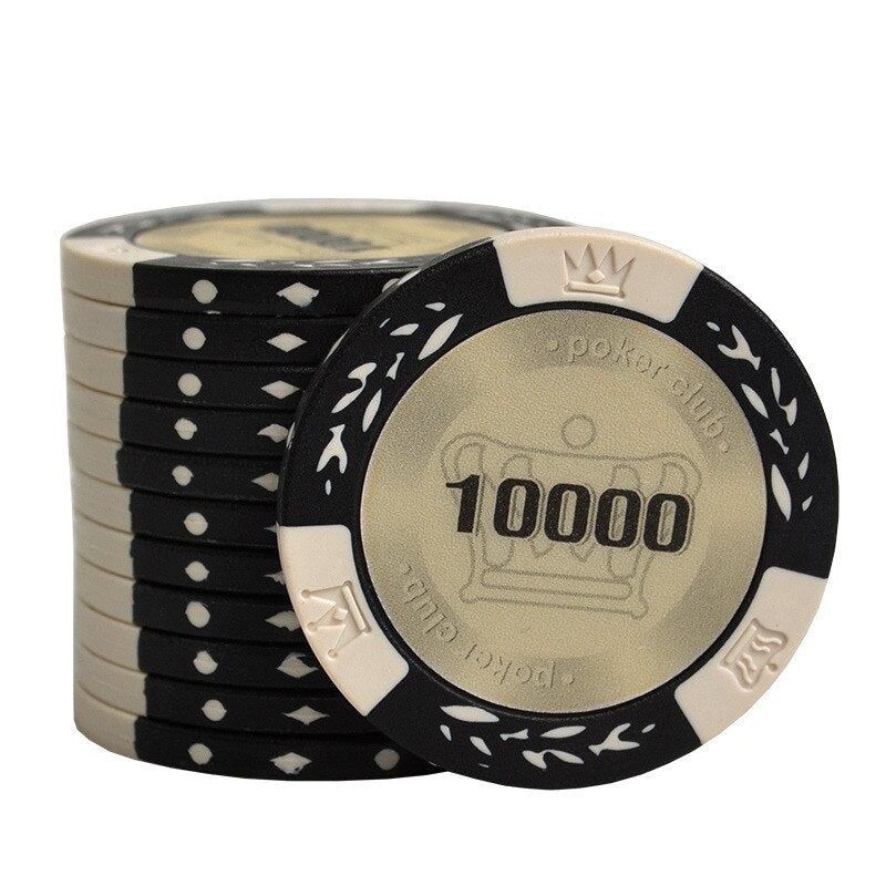 Accessoires poker 0 Jeton blanc 10 000 Jetons poker noir