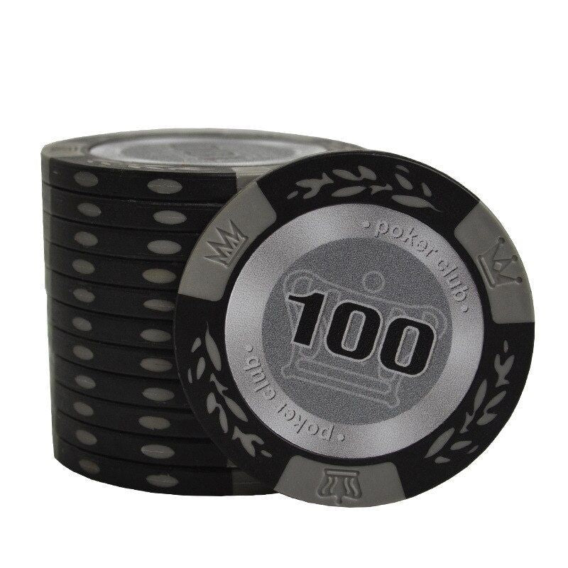 Accessoires poker 0 Jeton gris 100 Jetons poker noirs