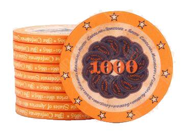 Accessoires poker 0 Jeton orange 1 000 Jetons poker texas hold'em
