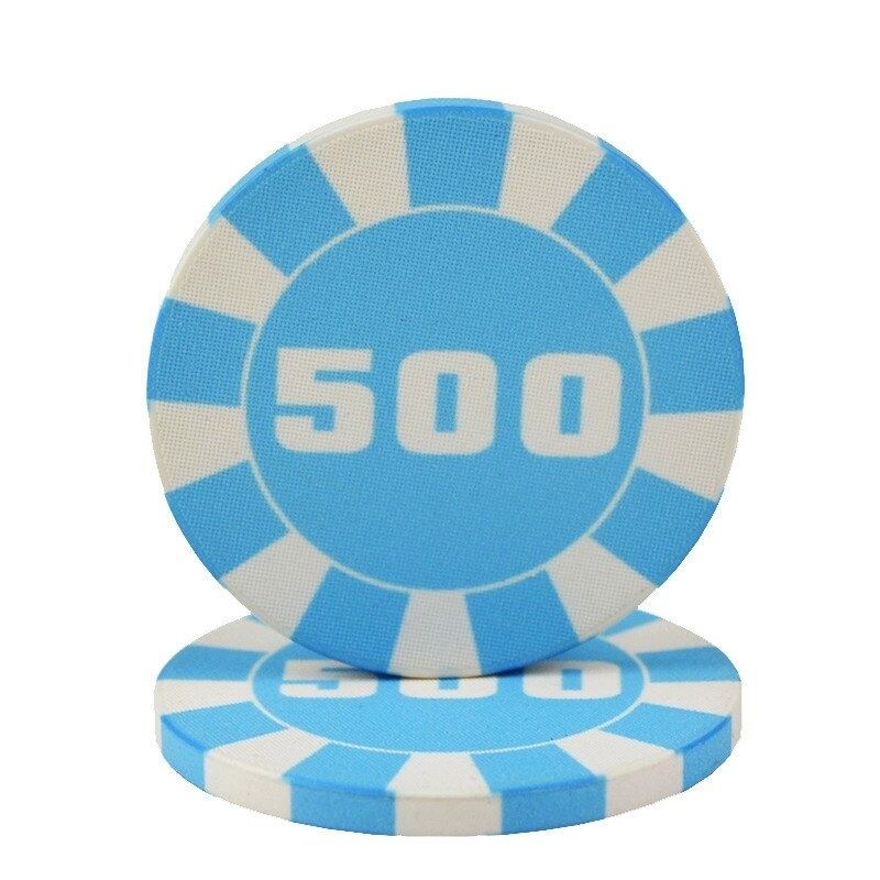 Accessoires poker 0 Jeton bleu ciel 500 Lots de jetons de poker en céramique