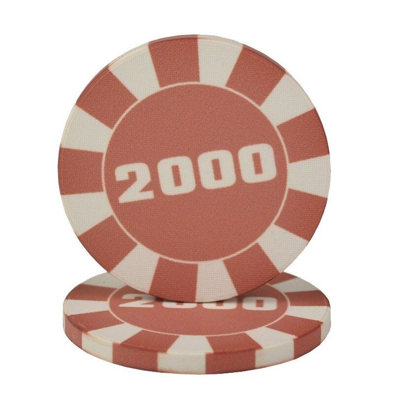Accessoires poker 0 Jeton marron 2 000 Lots de jetons de poker en céramique