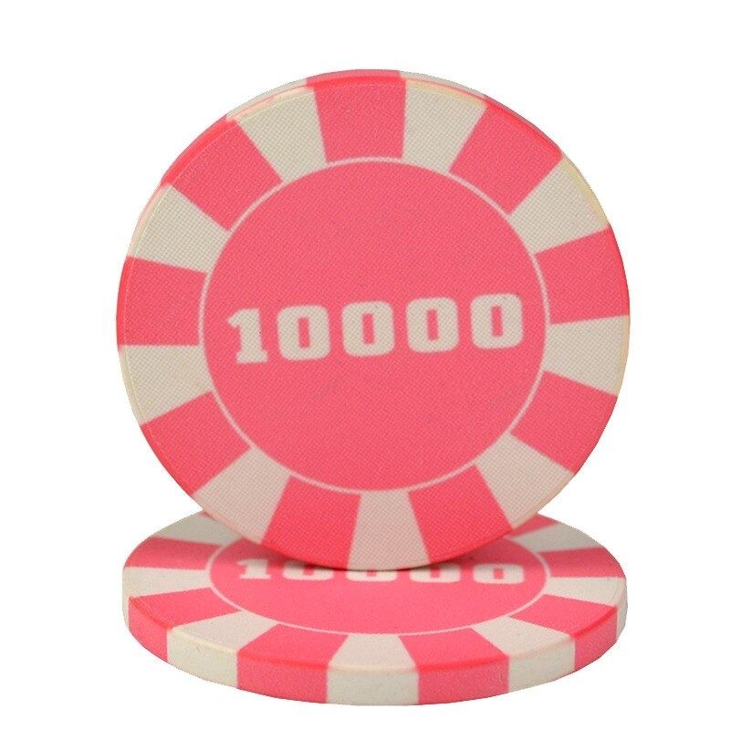Accessoires poker 0 Jeton rose 10 000 Lots de jetons de poker en céramique