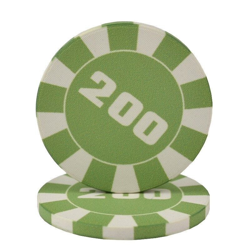 Accessoires poker 0 Jeton vert lime 200 Lots de jetons de poker en céramique