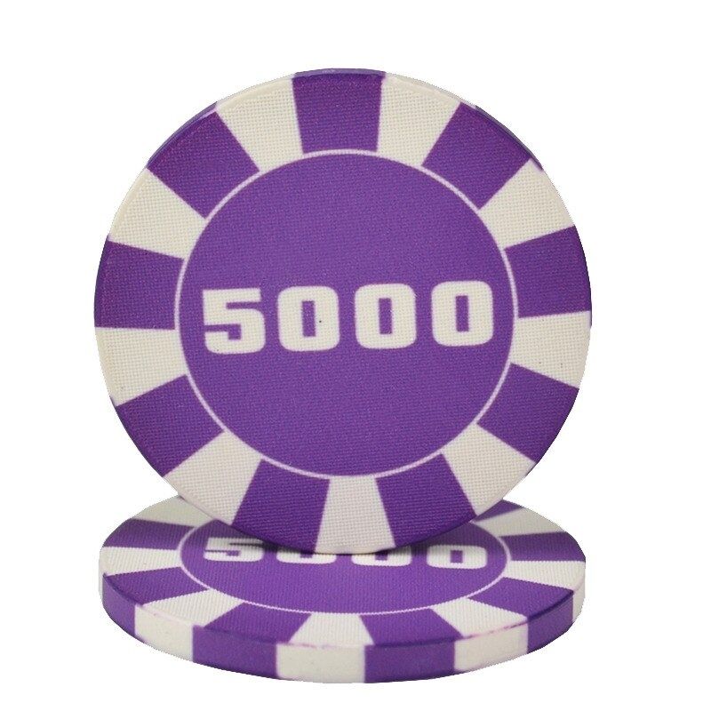 Accessoires poker 0 Jeton violet 5 000 Lots de jetons de poker en céramique