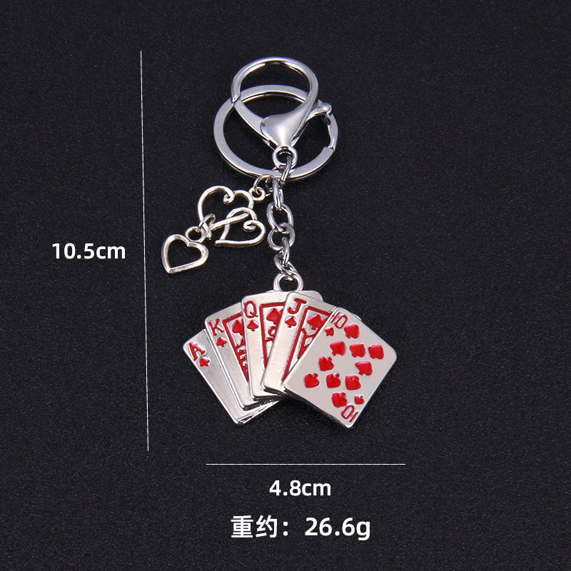 Accessoires poker 0 Porte-clés en métal cartes de poker