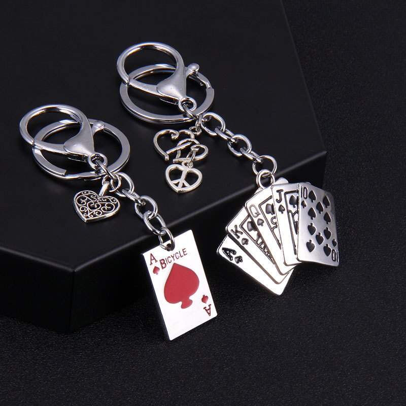 Accessoires poker 0 Porte-clés en métal cartes de poker