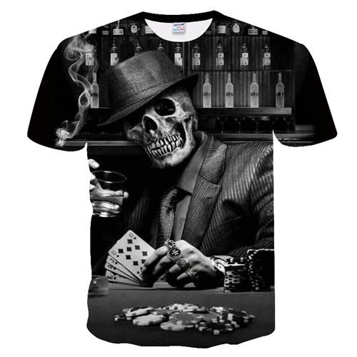 Accessoires poker 0 Squelette qui joue au poker / XXS T-shirt poker
